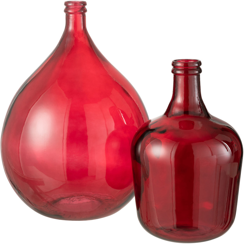 Vase Dame Jeanne XL Géri Hauteur 55 cm en Verre Rouge - 2