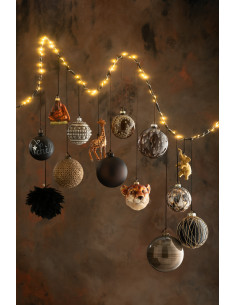 Boule de Noël Girafe en Verre Marron (Lot de 6) - 2