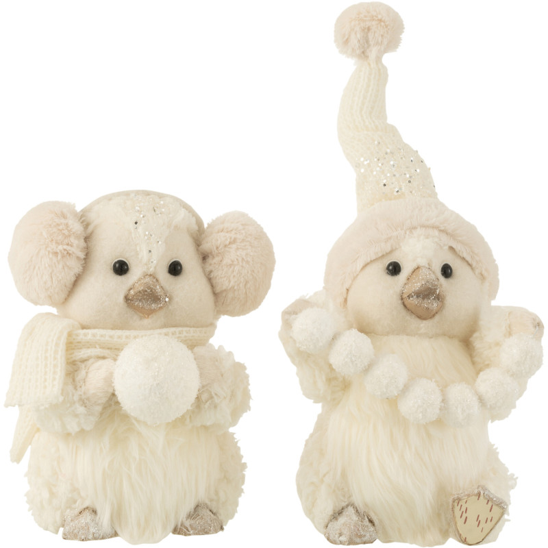 Décoration de Noël Pingouins Boule de neige en Polyester Blanc (Lot de 2) - 1