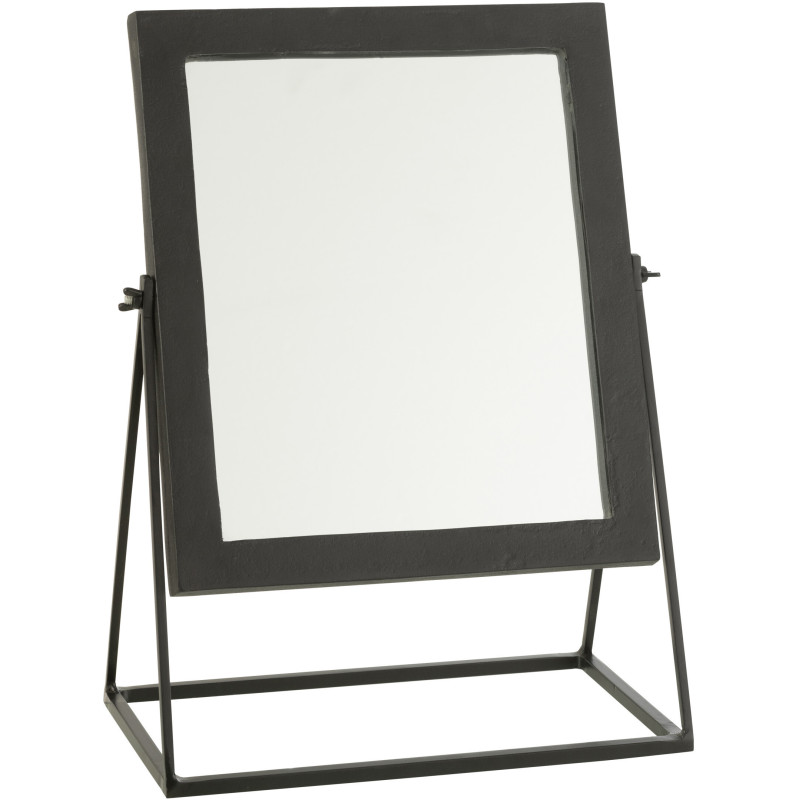Miroir De table Carré Flecto en Métal Noir - 1