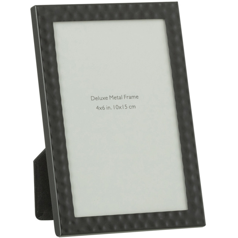 Cadre photo Forgéa en Métal Noir Motif martelé pour photo 10x15 - 1