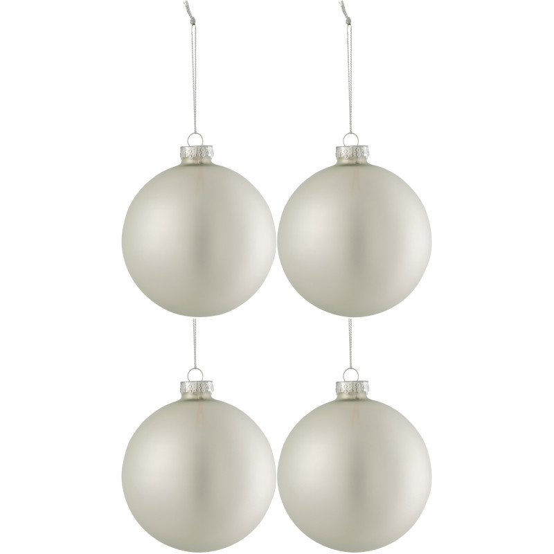 Boule de Noël en Verre Argenté (Lot de 4) - 1