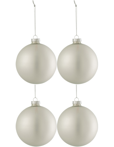Boule de Noël en Verre Argenté (Lot de 4) - 1