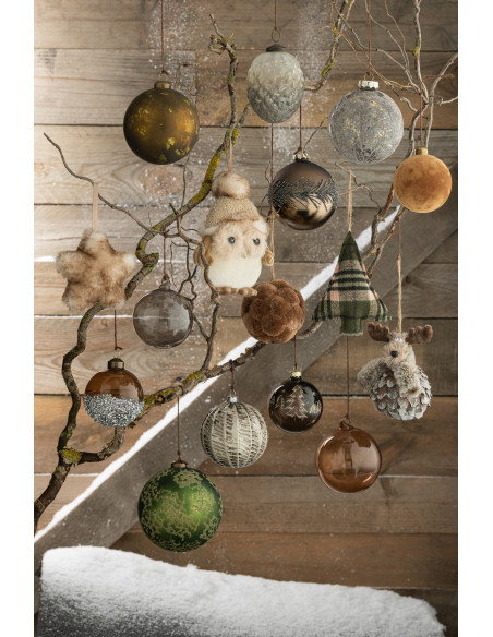 Boule de Noël en Verre Transparent Gris foncé (Lot de 6) - 2