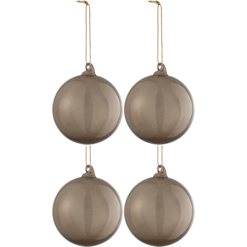 Boule de Noël en Verre Transparent Gris foncé (Lot de 4) - 1