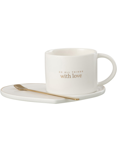 Tasse Stina en Porcelaine Blanc Doré - 1