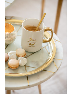 Mug Message en Porcelaine Blanc Doré (Lot de 2) - 2