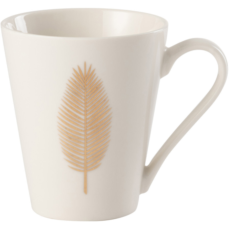 Mug Palmy en Porcelaine Blanc Doré - 1