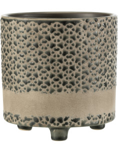 Cache-pot en Céramique Gris Bleu Faenza Diamètre 16 cm Motif mosaïque - 1