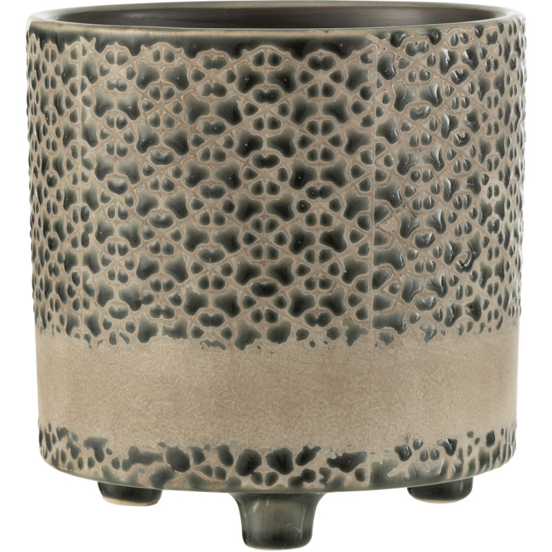 Cache-pot en Céramique Gris Bleu Faenza Diamètre 16 cm Motif mosaïque - 1