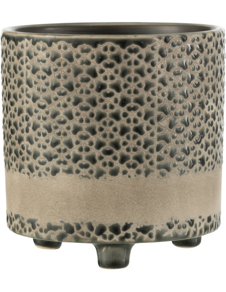 Cache-pot en Céramique Gris Bleu Faenza Diamètre 16 cm Motif mosaïque - 1