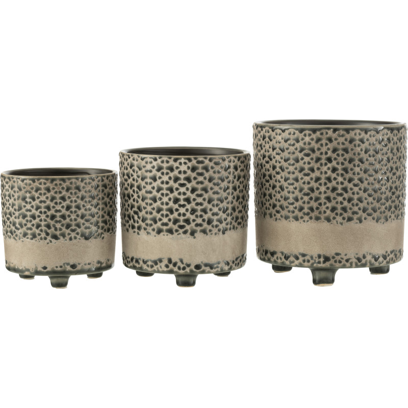 Cache-pot en Céramique Gris Bleu Faenza Diamètre 16 cm Motif mosaïque - 4