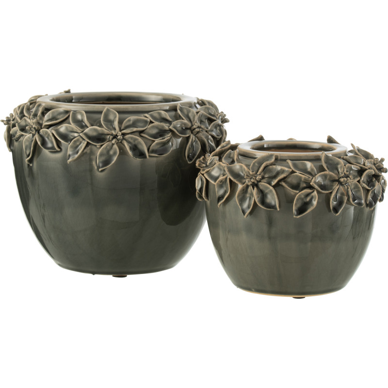 Cache-pot en Céramique Gris Floralis Diamètre 22 cm - 2