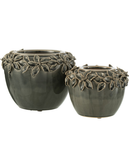 Cache-pot en Céramique Gris Floralis Diamètre 22 cm - 2