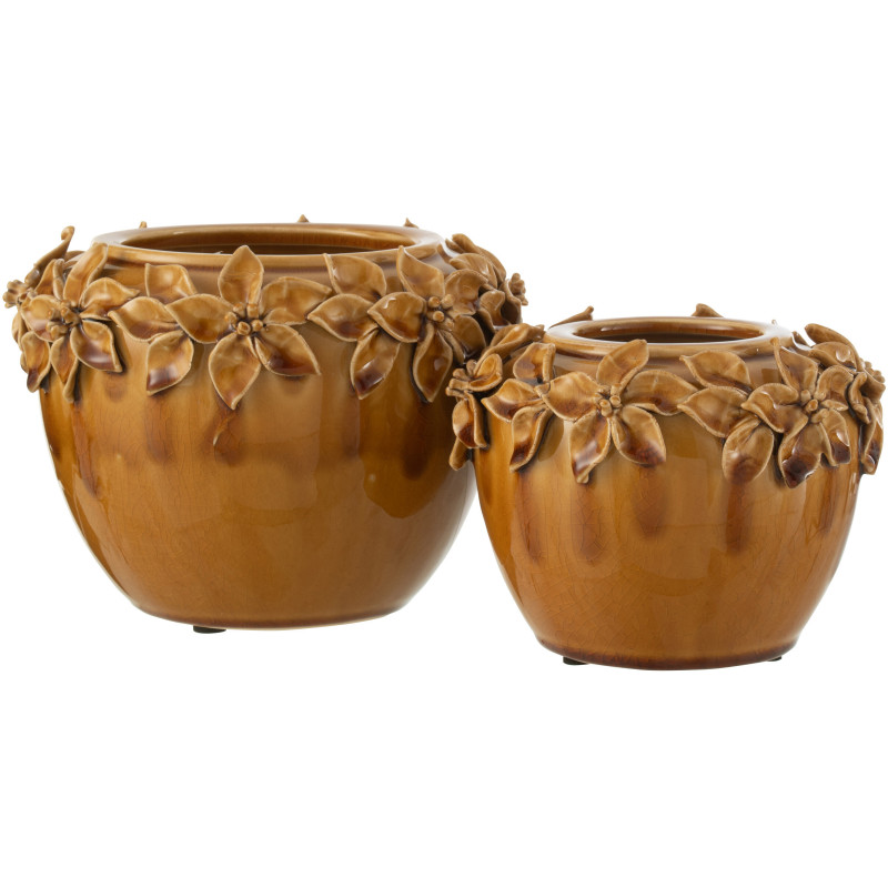 Cache-pot en Céramique Ocre Floralis Diamètre 22 cm - 2