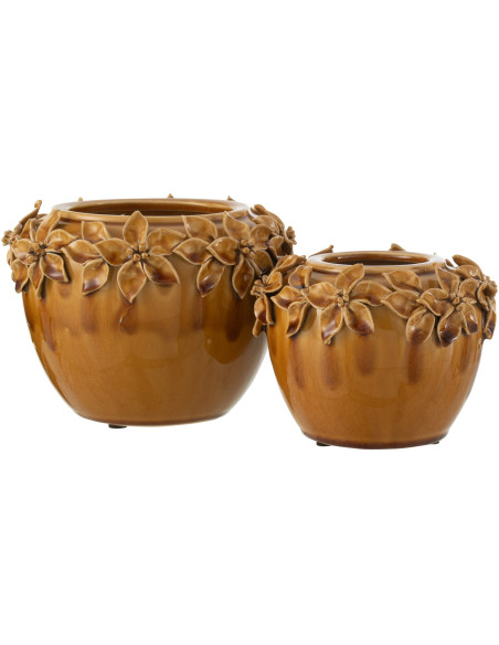 Cache-pot en Céramique Ocre Floralis Diamètre 22 cm - 2