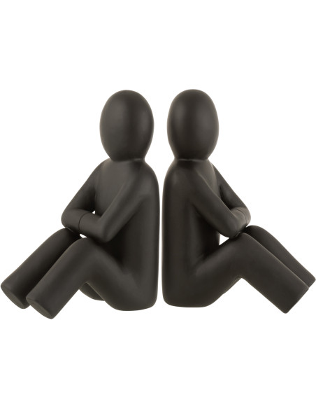 Serre-livres Bonhomme P'tit Maurice en Résine Noir - 1