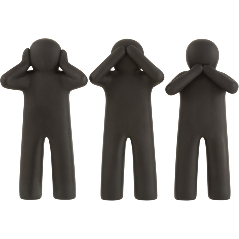 Statue déco Bonhomme P'tit Maurice en Résine Noir (Lot de 3) - 1