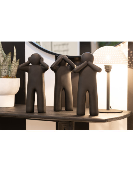 Statue déco Bonhomme P'tit Maurice en Résine Noir (Lot de 3) - 2