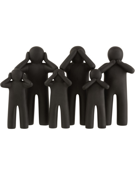 Statue déco Bonhomme P'tit Maurice en Résine Noir (Lot de 3) - 3