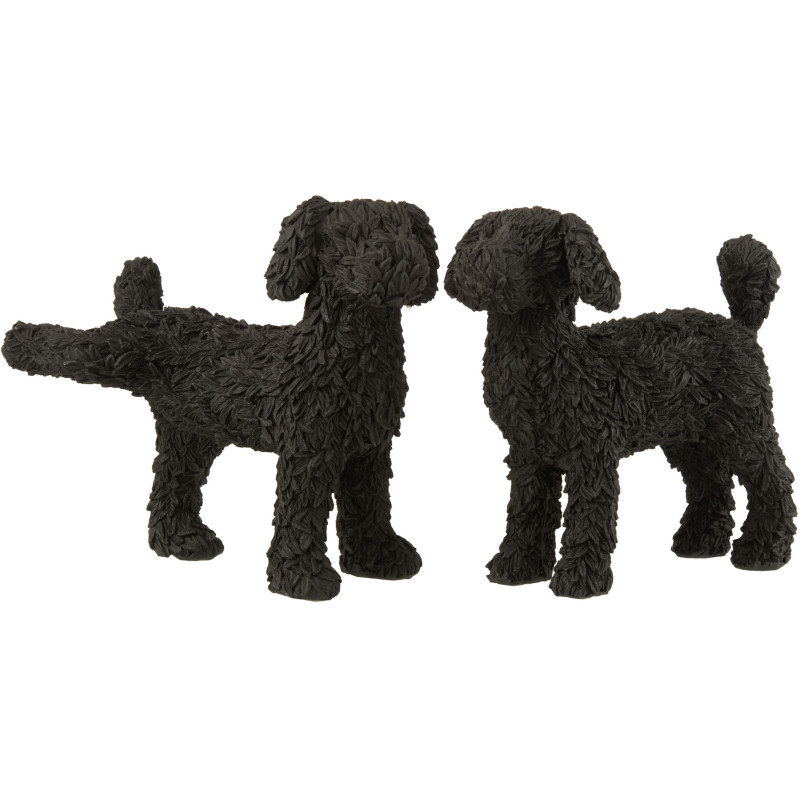 Statue déco Chien Max en Résine Noir (Lot de 2) - 1