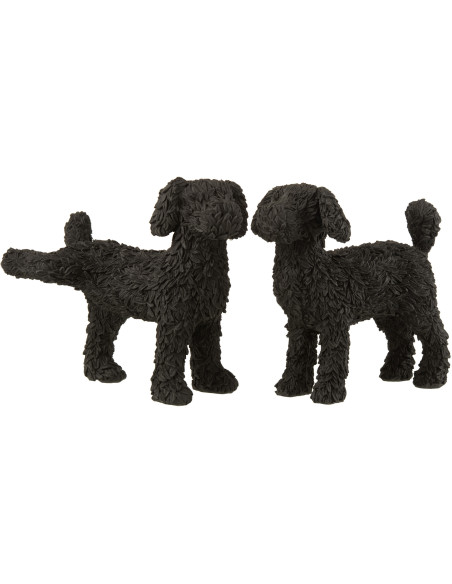 Statue déco Chien Max en Résine Noir (Lot de 2) - 1