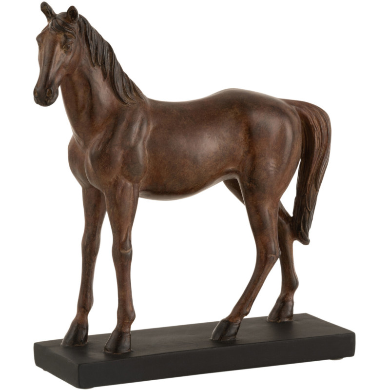 Statue cheval sur socle en résine 27x28 cm - 1