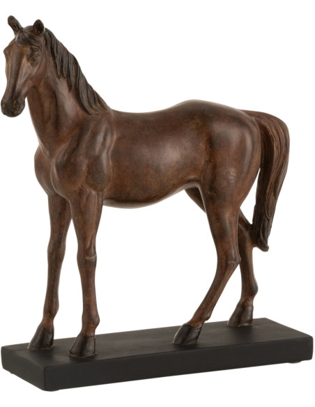 Statue cheval sur socle en résine 27x28 cm - 1