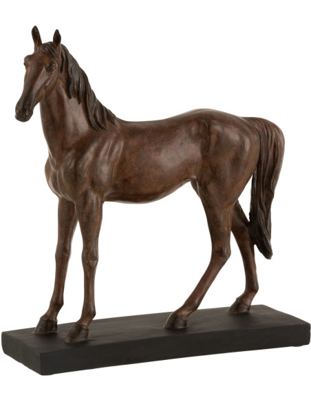 Statue déco XL Cheval Sooty en Résine Marron - 1