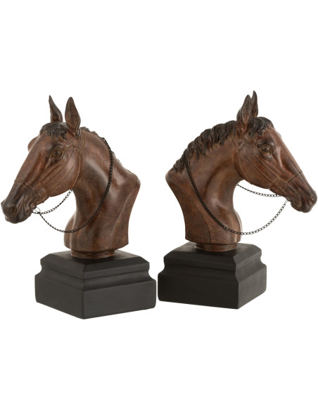 Statue déco Cheval Sooty en Résine Marron - 1