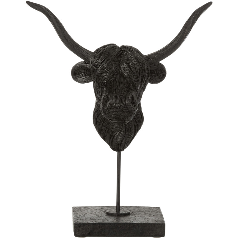 Décoration sur pied Tête de buffle 35 cm Murrah en Résine Noir - 1