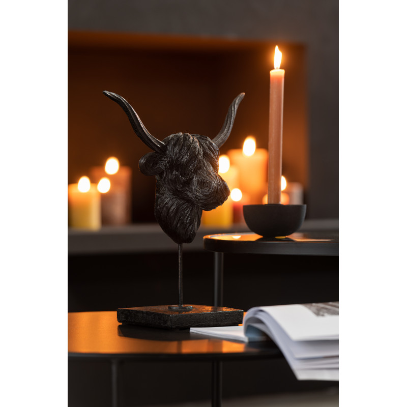 Décoration sur pied Tête de buffle 35 cm Murrah en Résine Noir - 2