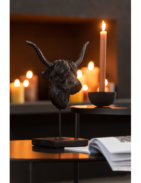 Décoration sur pied Tête de buffle 35 cm Murrah en Résine Noir - 2