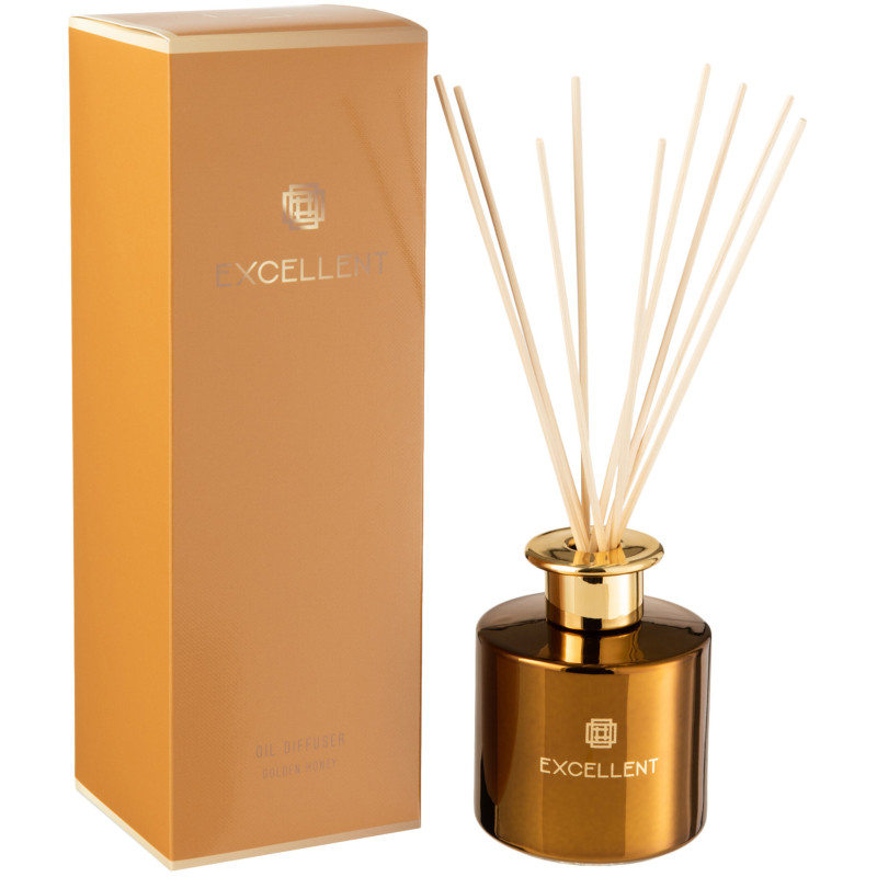 Diffuseur de parfum Senteur Florale Golden Honey Excellent 150 ml en Verre Ocre - 1
