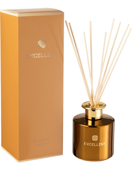 Diffuseur de parfum Senteur Florale Golden Honey Excellent 150 ml en Verre Ocre - 1