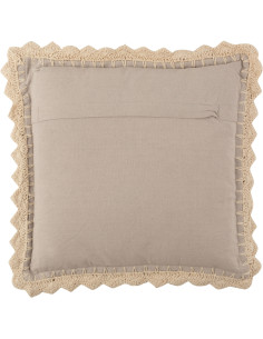 Coussin Carré Rassa 45x45 en Viscose Coton Argenté Beige - 2