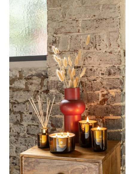 Bougie parfumée XL Florale 50 heures Excellent Parfum Golden Honey avec photophore en Verre Ocre - 5