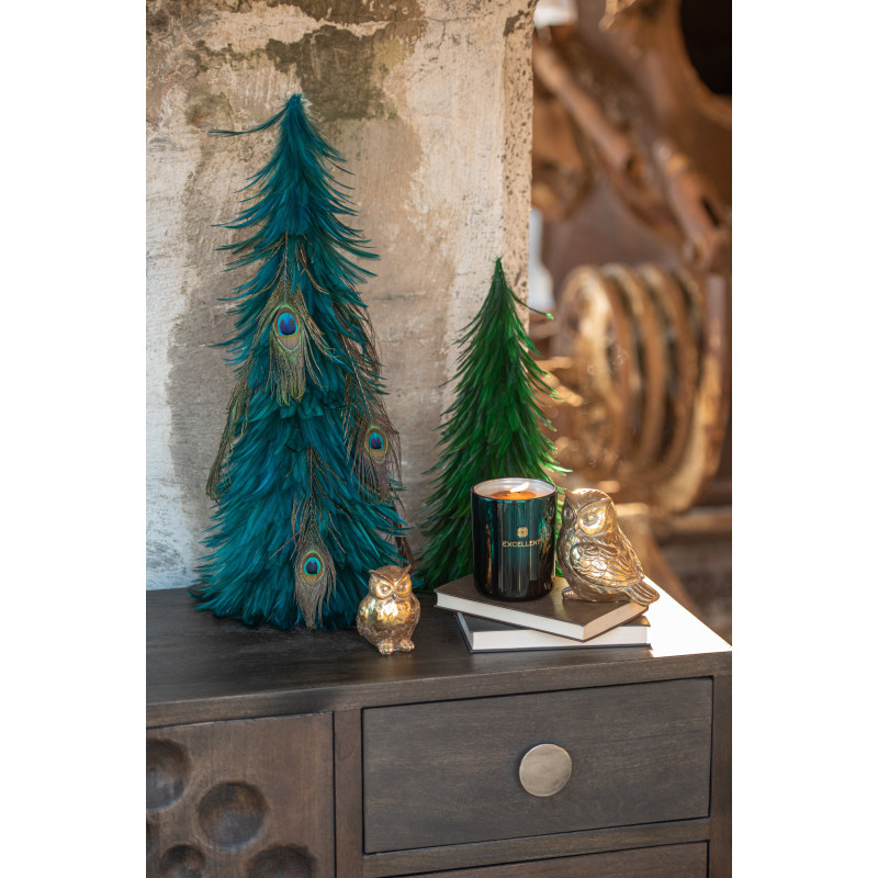 Bougie parfumée XL Fraîche 50 heures Excellent Parfum White Tea avec photophore en Verre Bleu pétrole - 2