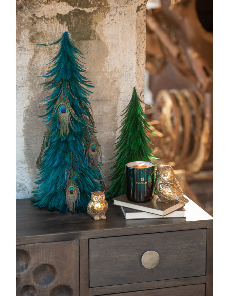 Bougie parfumée XL Fraîche 50 heures Excellent Parfum White Tea avec photophore en Verre Bleu pétrole - 2