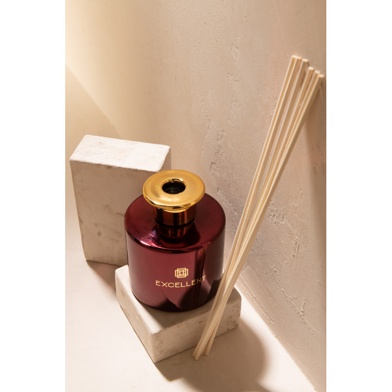 Diffuseur de parfum Senteur Florale Rose Champagne Excellent 150 ml en Verre Rouge - 2