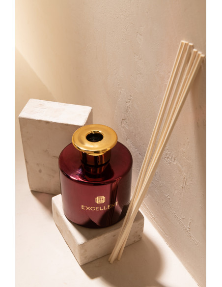 Diffuseur de parfum Senteur Florale Rose Champagne Excellent 150 ml en Verre Rouge - 2