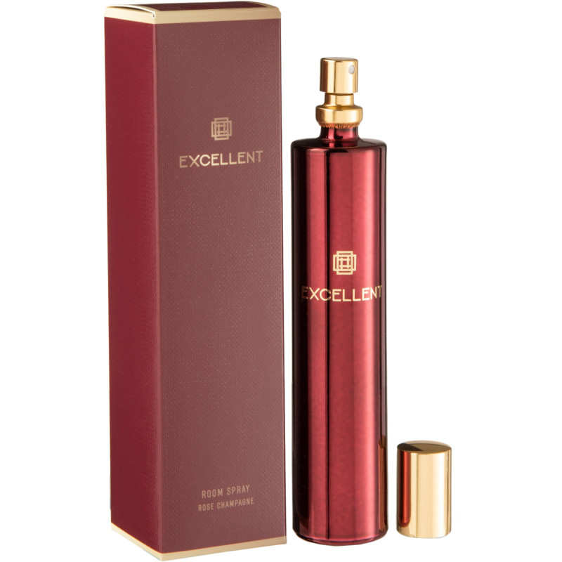 Brume parfumée d'intérieur Senteur Florale Rose Champagne Excellent 50 ml en Verre Rouge - 1