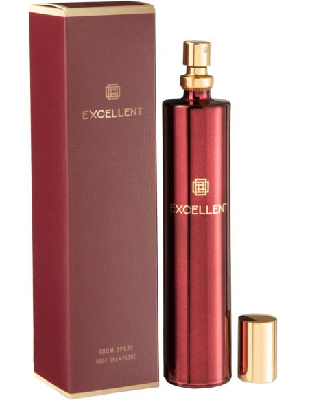 Brume parfumée d'intérieur Senteur Florale Rose Champagne Excellent 50 ml en Verre Rouge - 1