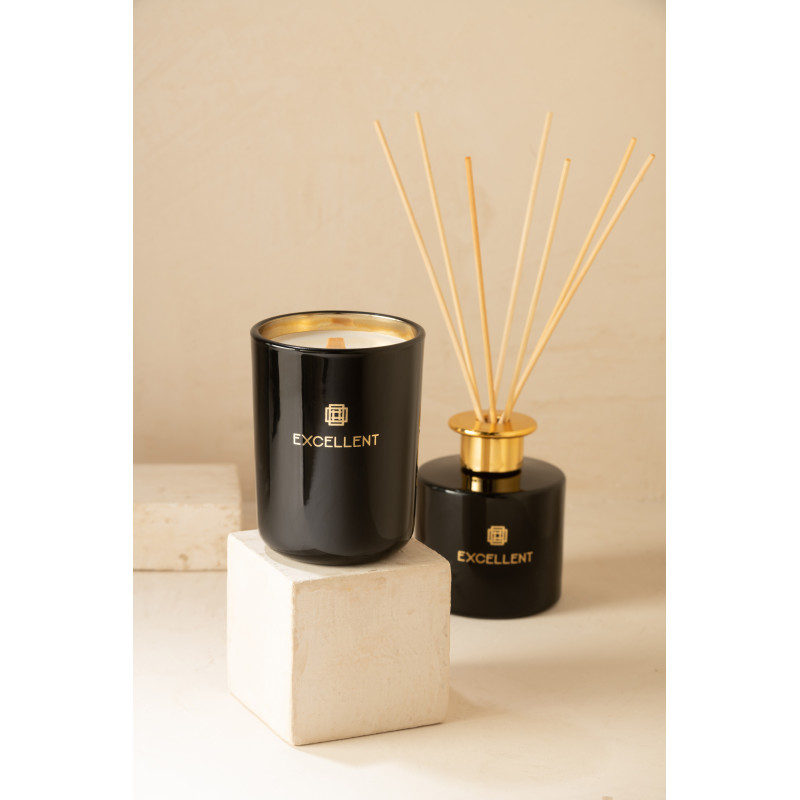 Bougie parfumée XL Boisée 50 heures Excellent Parfum Siberia Fir avec photophore en Verre Noir - 2