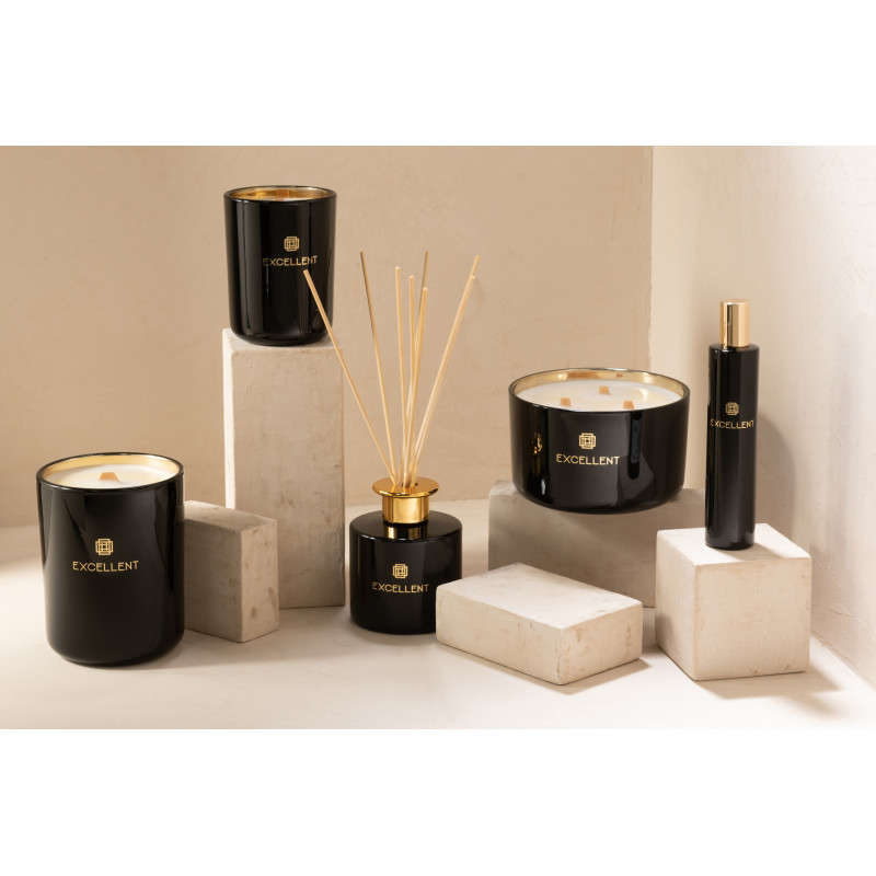 Bougie parfumée XL Boisée 50 heures Excellent Parfum Siberia Fir avec photophore en Verre Noir - 3