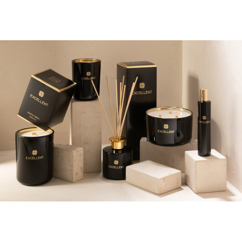Bougie parfumée XL Boisée 50 heures Excellent Parfum Siberia Fir avec photophore en Verre Noir - 4
