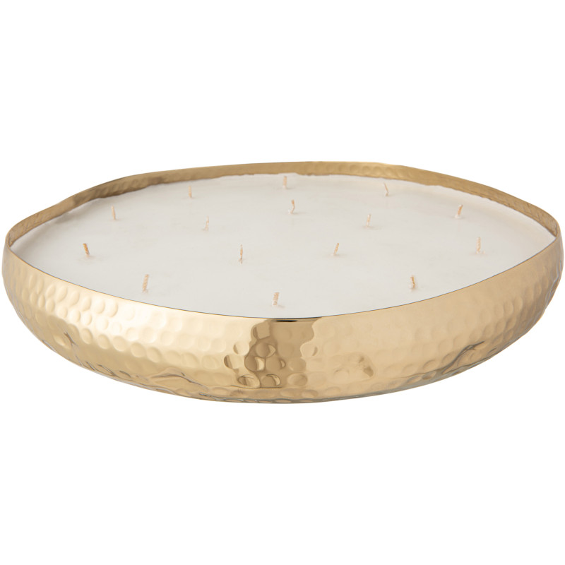 Bougie parfumée Boisée 35 heures Livia Parfum Oud & Ambre avec photophore en Métal Doré - 2