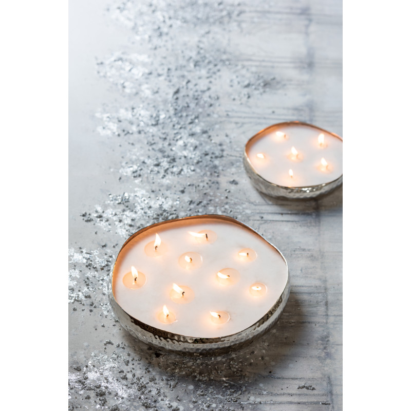 Bougie parfumée XL Acidulée 44 heures Livia Parfum Sugar Citrus avec photophore en Métal Argenté - 2