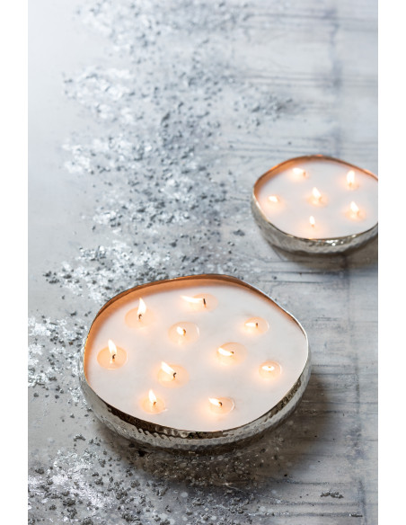 Bougie parfumée XL Acidulée 44 heures Livia Parfum Sugar Citrus avec photophore en Métal Argenté - 2