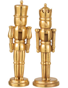 Statues Duo de Casse noisette doré en résine H31 cm - 1
